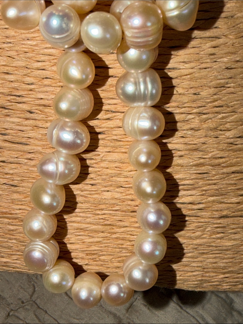 Classic Freshwater Pearl Strand Necklace opera length- Ivory gorgeous quality - Picture 13 of 16
